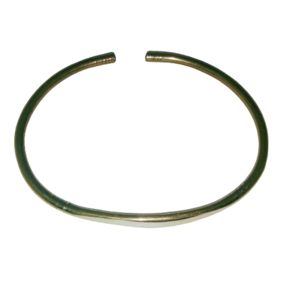 Thin adjustable African brass bracelet